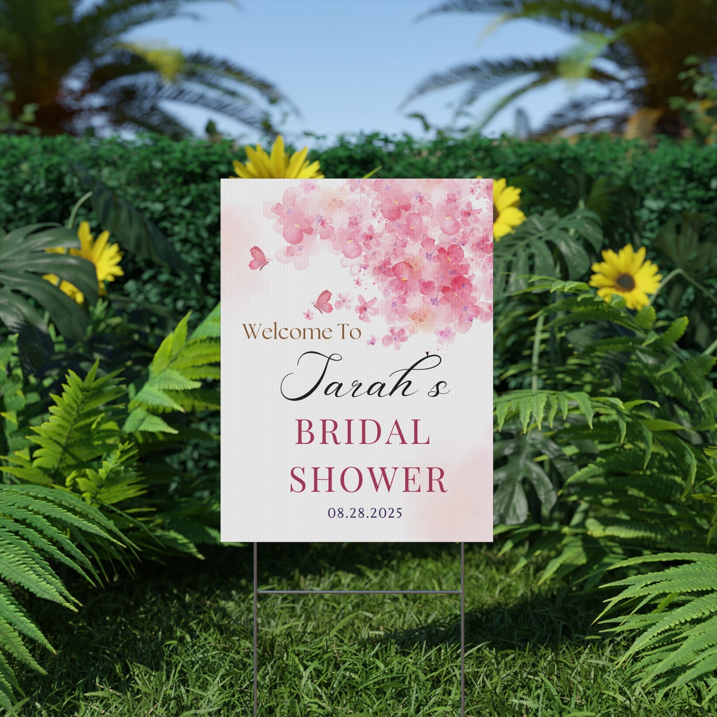 Personalized Bridal Shower Sign, Custom Welcome To Sign Wildflower For Bridal Shower Decorating On Stand Decor Bridal Shower Decorative Signage Floral Welcome Sign Flower Bar Outdoor Banner 07