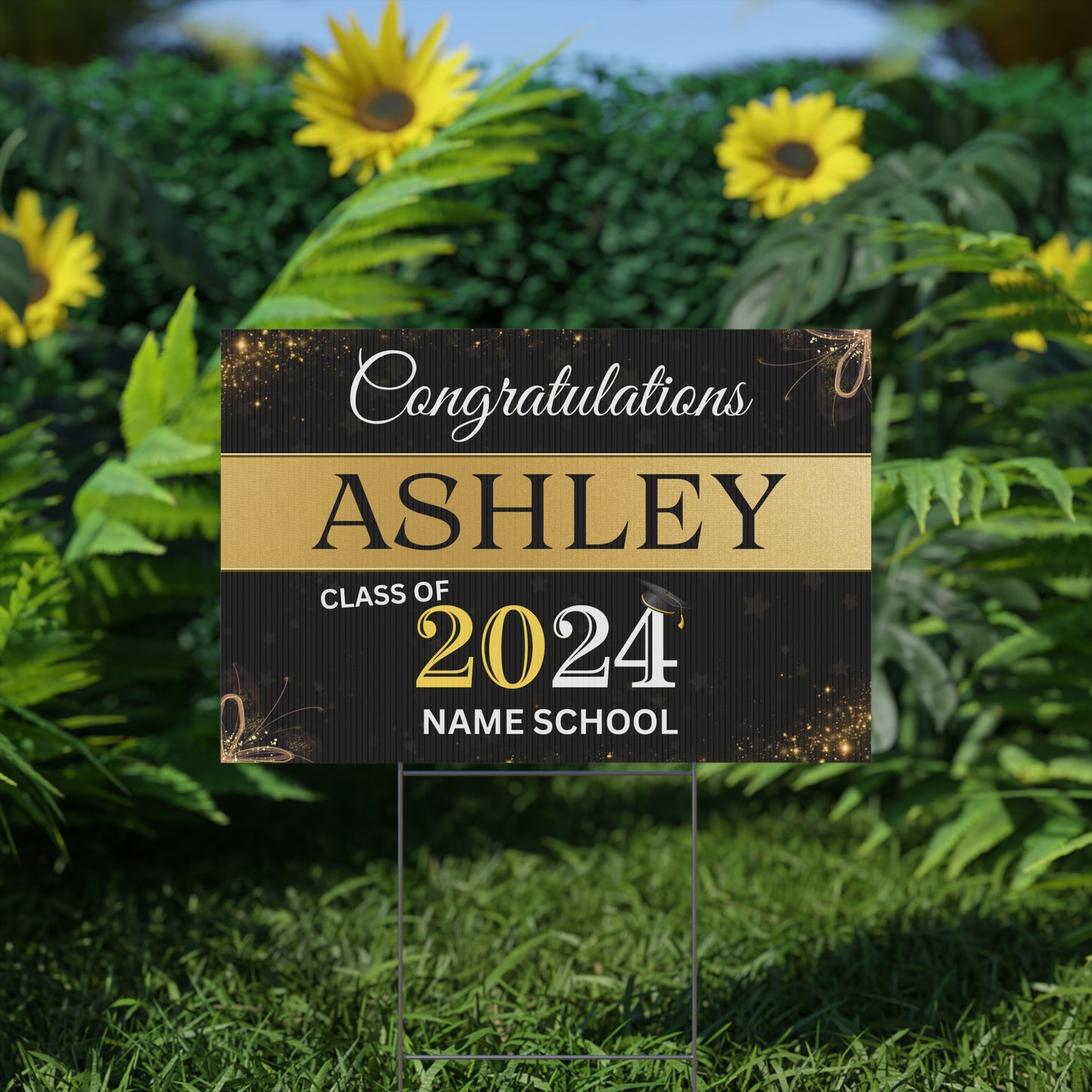 Personalized Class Of 2024 Yard Sign, Graduation Yard Sign 2024, Graduation Senior Sign 2024, Graduate Banner, 2024 Graduation Decorations, High School Grad, College Graduation, Custom Congrats