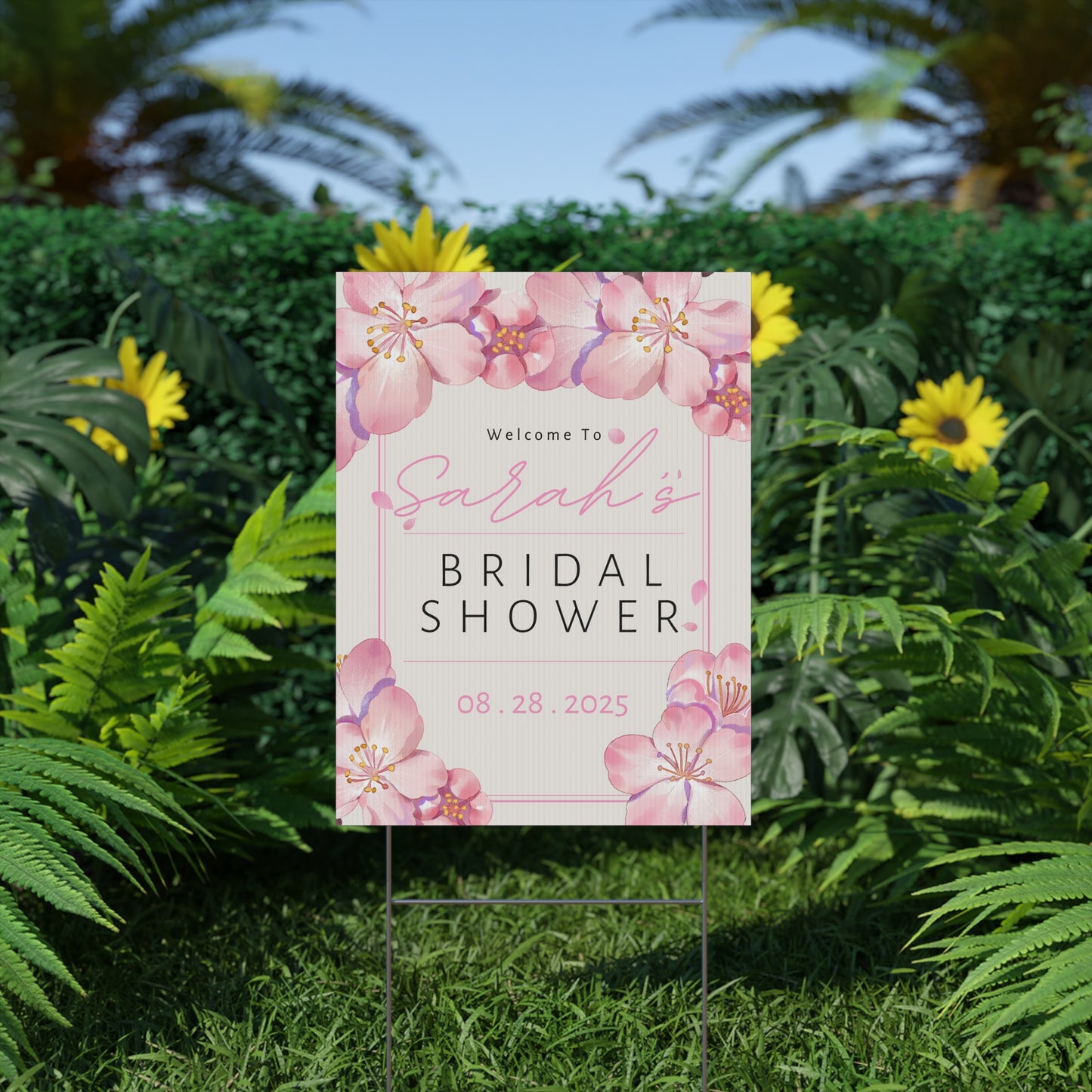 Personalized Bridal Shower Sign, Custom Welcome To Sign Wildflower For Bridal Shower Decorating On Stand Decor Bridal Shower Decorative Signage Floral Welcome Sign Flower Bar Outdoor Banner 11