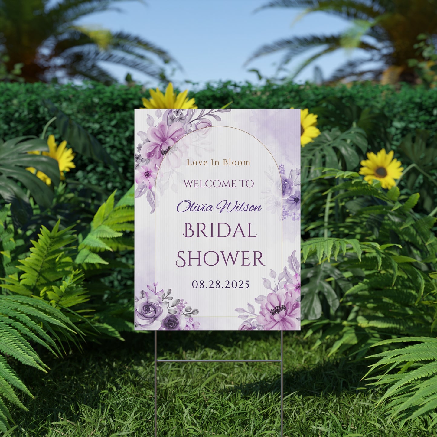 Personalized Bridal Shower Sign, Custom Welcome To Sign Wildflower For Bridal Shower Decorating On Stand Decor Bridal Shower Decorative Signage Floral Welcome Sign Flower Bar Outdoor Banner 01