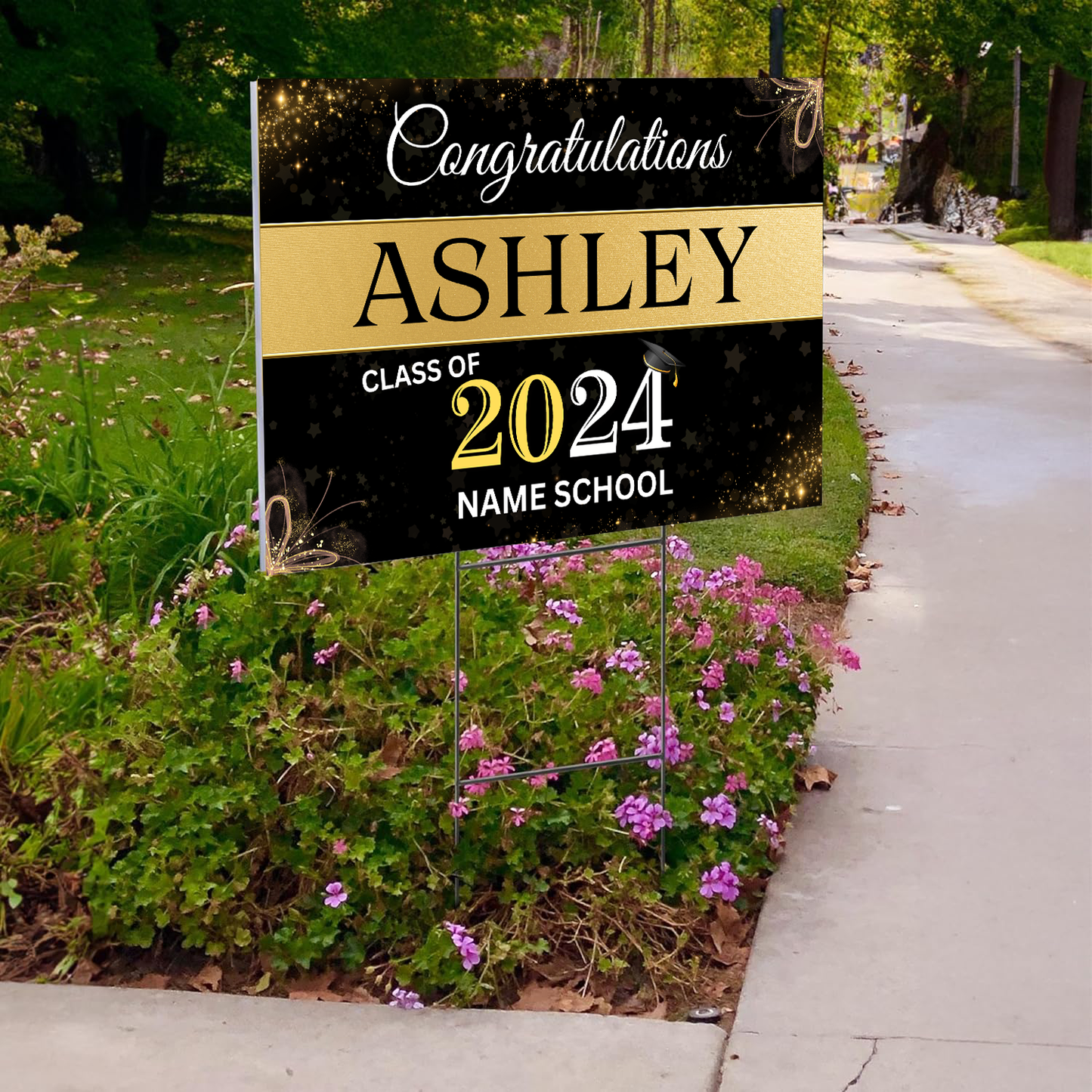 Personalized Class Of 2024 Yard Sign, Graduation Yard Sign 2024, Graduation Senior Sign 2024, Graduate Banner, 2024 Graduation Decorations, High School Grad, College Graduation, Custom Congrats
