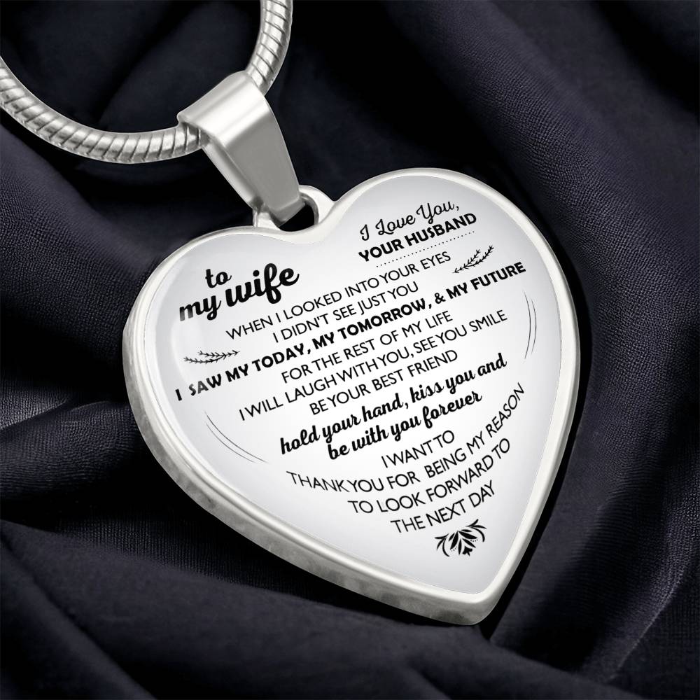 Wife And Husband I Love You Jewelry - To My Wife Gift Heart Necklace From Daughter On Xmas