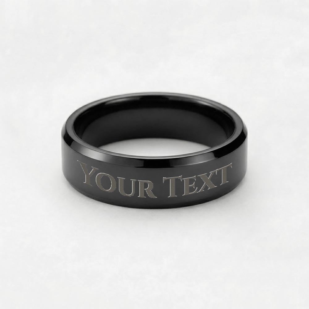 To My Boyfriend Engraved Name Men's Rings For Men Stainless Steel Size 8, 9, 10