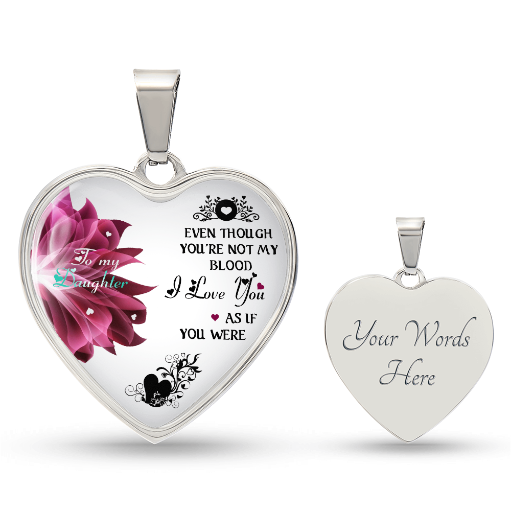 To My Daughter I Love You Heart Necklace Luxury Silver, Gold Includes Gift Box!