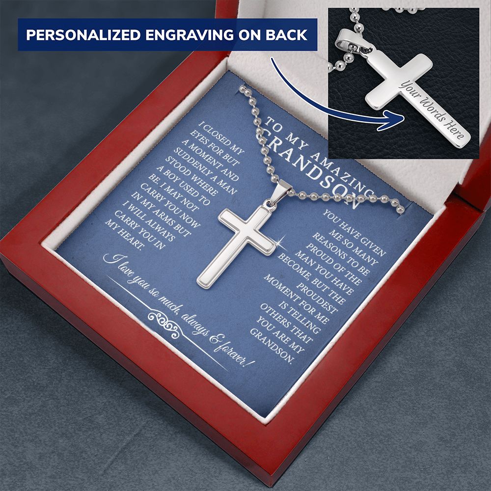 Grandson Gift, To My Grandson Necklace, Gifts For Grandson From Grandmother CUSTOME NAME 175057223068