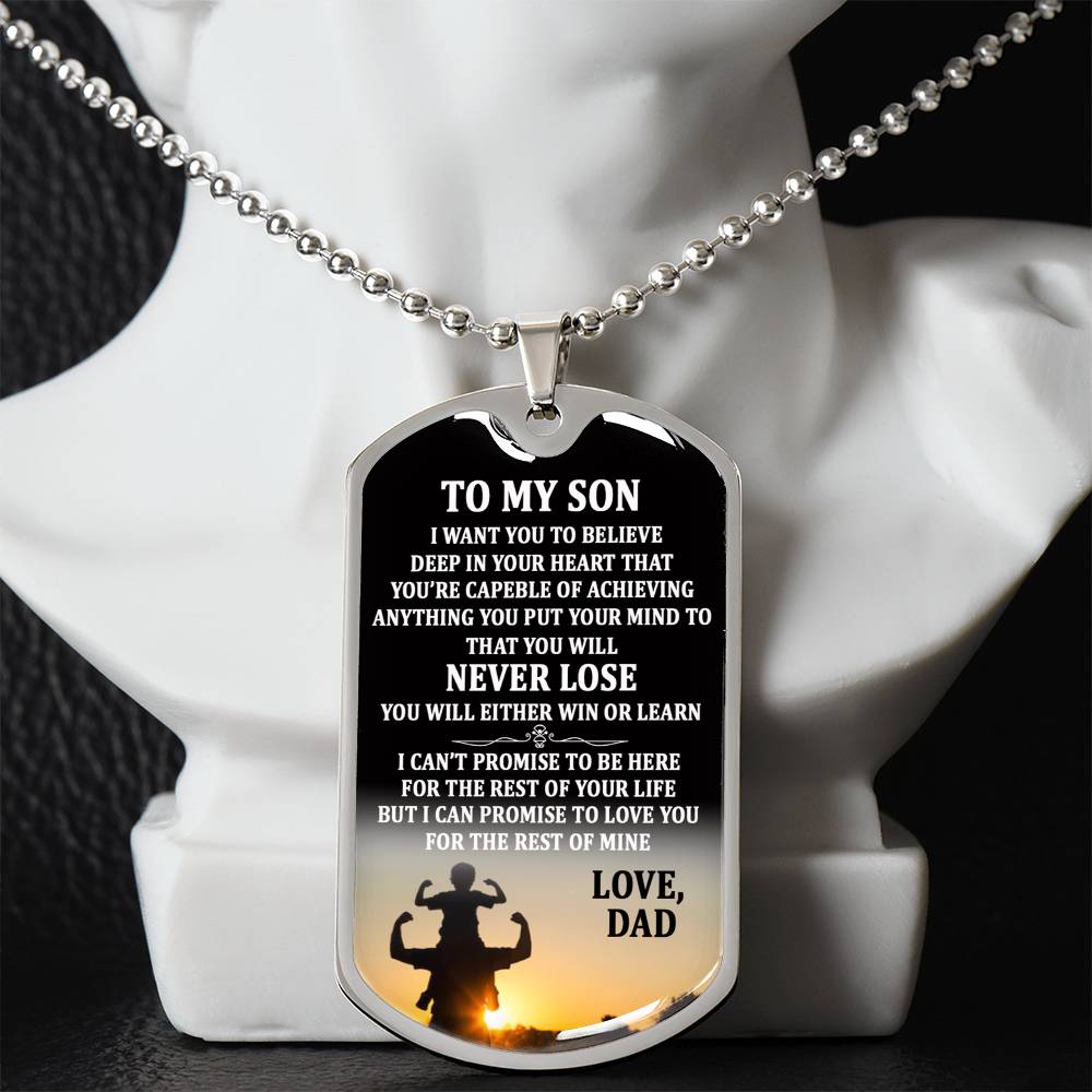 Father And Son Dog Tag - To My Son Custom Dog Tag Chain Gifts From Daddy's
