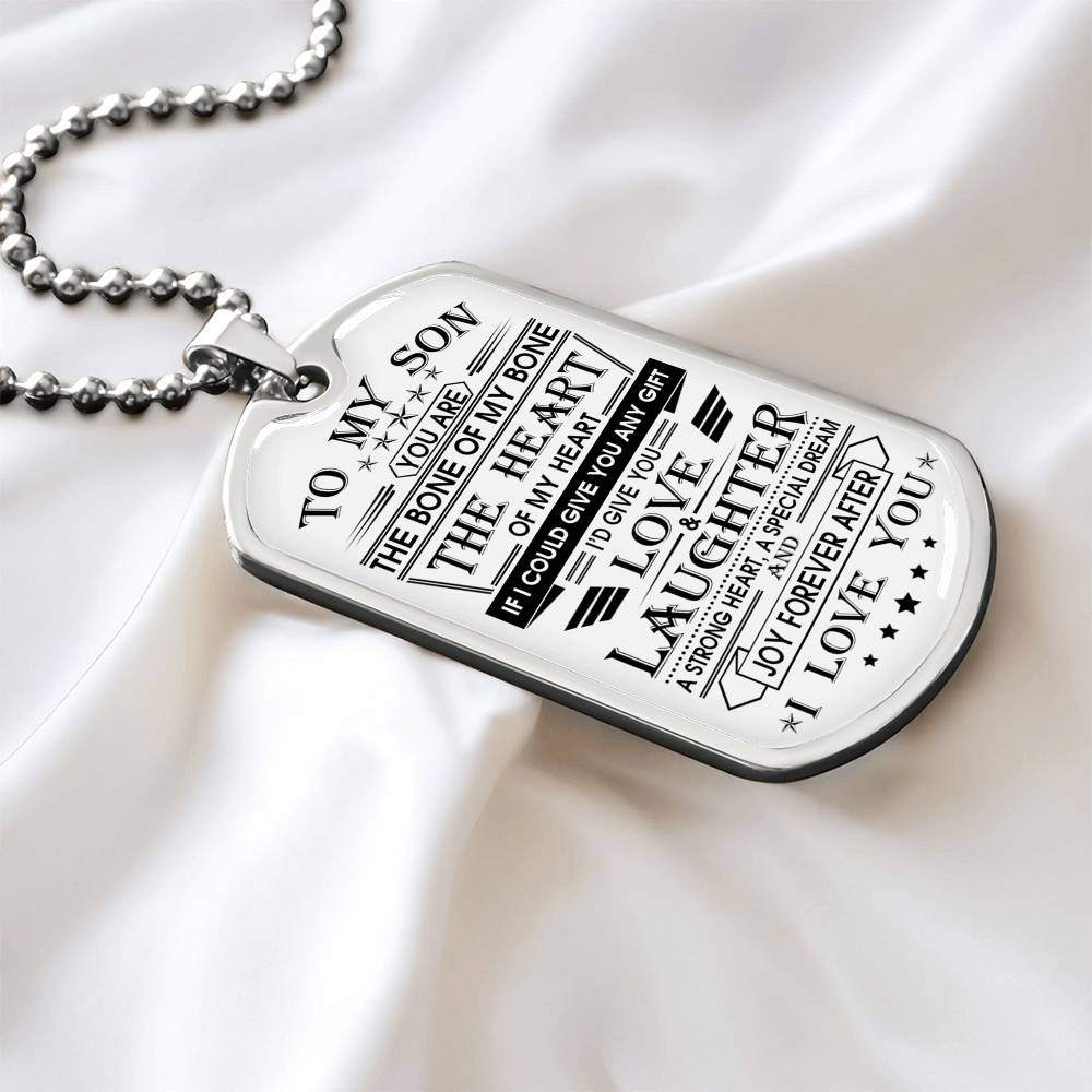 To My Son Dog Tag From Dad, Jewelry Gift For Son On Christmas Anniversary