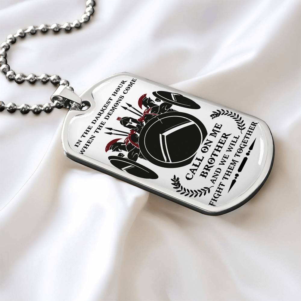 Spartan Brother Dog Tag Chain Spartan Knight Warrior Gifts From Brother