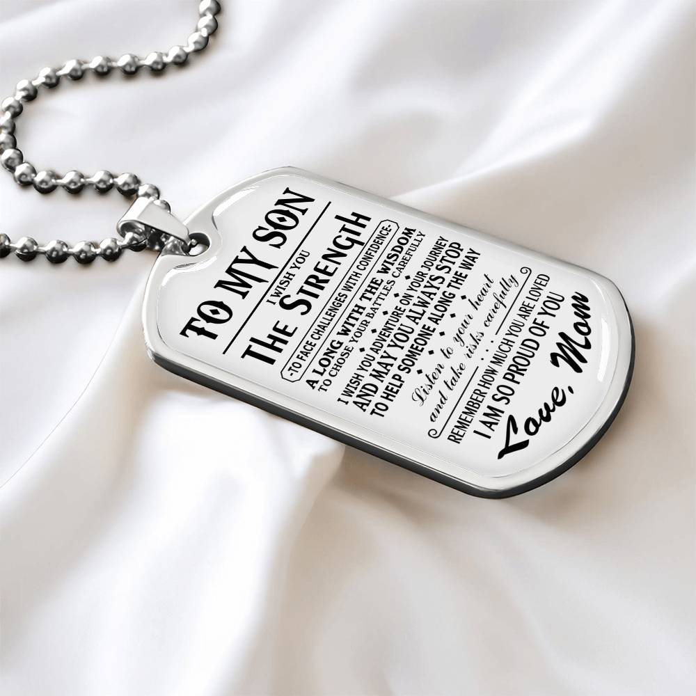 Jewelry Gift For Men, To My Son Dog Tag From Mom Gift To Him On Christmas, Anniversary
