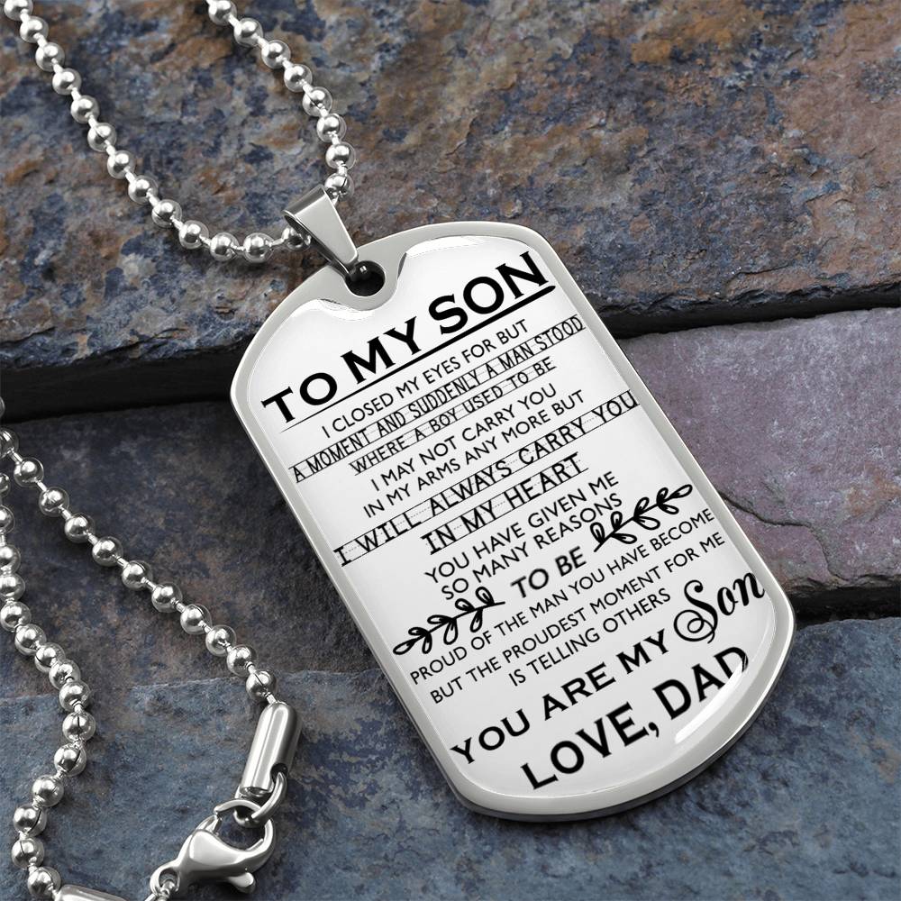 You Are My Son Love Dad Necklaces - To My Son Dog Tag Chain Gifts From Daddy's