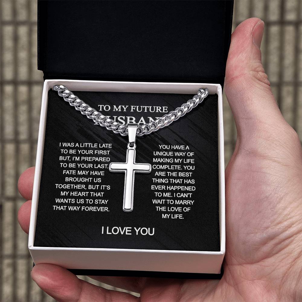 To My Husband Cross Necklace From Wife, Husband And Wife Cross Necklace, Personalized Cross Necklace Gift For Husband Gift Necklace Pendant for Husband, Jewelry Gift For Men, Man's Gift Necklaces