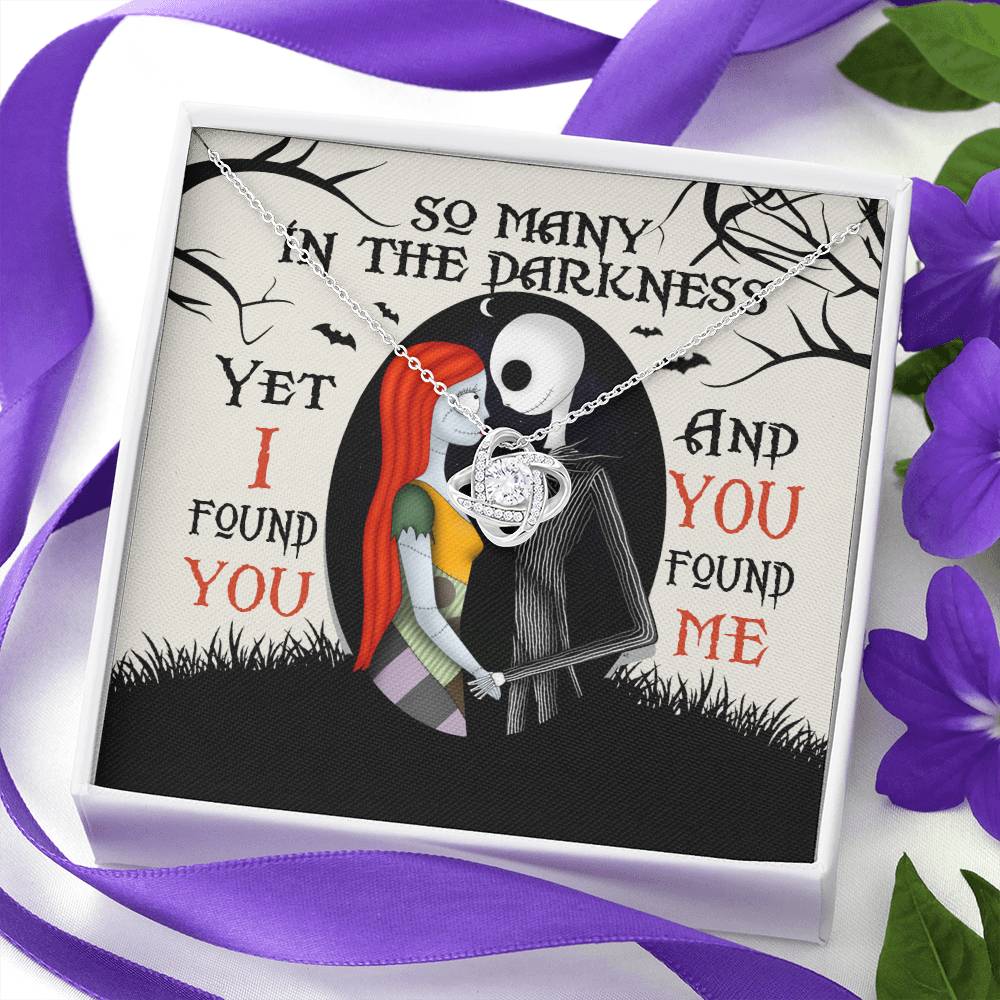 Jack and Sally Necklace, Gift for Girlfriend Soulmate Fiance Halloween Christmas