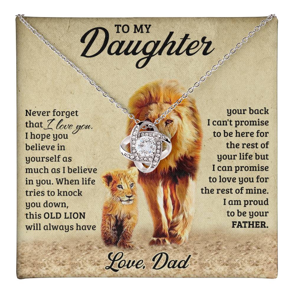 To My Daughter from Dad Old Lion Necklace Jewelry for Women Birthday Valentine