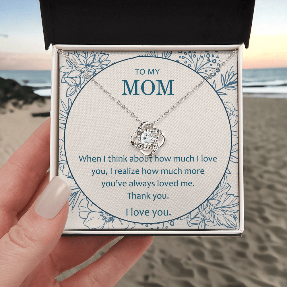 Mother And Daughter Necklace, To My Mom Love Knot Necklace From Daughter, Thank You Necklace Gift For Mom, Mother On Birthday Gift Anniversary Wedding Day Necklace For Mom, Daughter To Mom Pendant