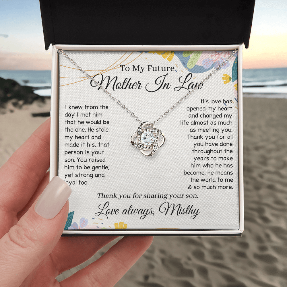 To My Future Mother In Law Necklace, To My Mother In Law Love Knot Necklace Gift From Son, Personalized Gift Necklace for Mother-In-Law From Son, Wedding Gift Necklace Bride Groom To Mother In Law