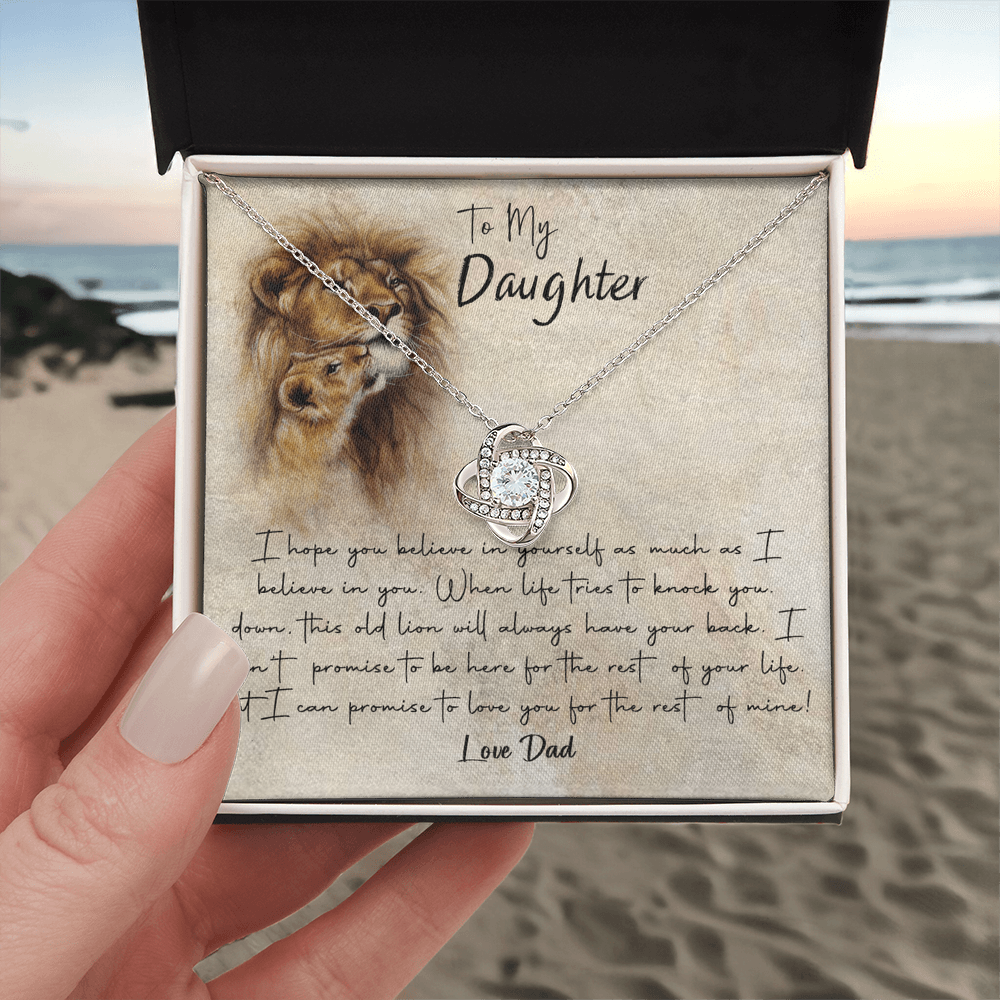 Lion To My Daughter Gift Necklace I Hope You Believe in Yourself Pendant, Dad and Daughter Necklace, Lion Daughter Gift Pendant Necklaces styles Jewelry Gift For Girls, Little Girl Necklace