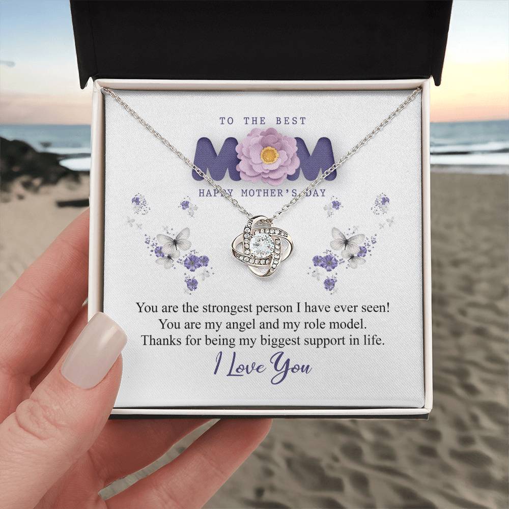 To The Best Mom Necklace From Daughter, Happy Mothers Day Necklace Gift For Mom, Mother And Daughter Love Knot Necklace Gift On Mother's Day Anniversary, Birthday Gift Christmas, Jewelry For Women