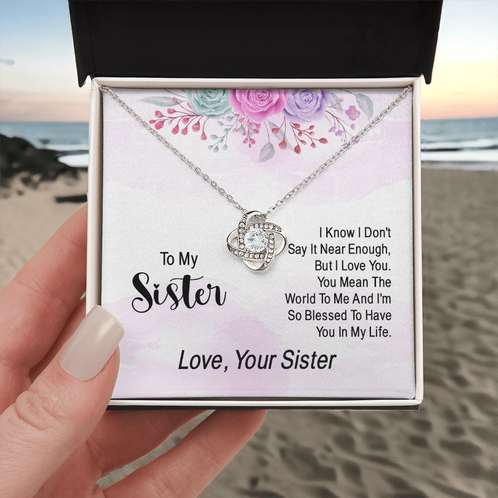 To My Soul Sister Love Knot Necklace, Sisters at Heart, Sister Necklace Gift From Sister Love Knot Pendant, BFF Gift Necklace, Unbiological Sisters Gift Necklace Sister in Law Bonus Sister Necklace