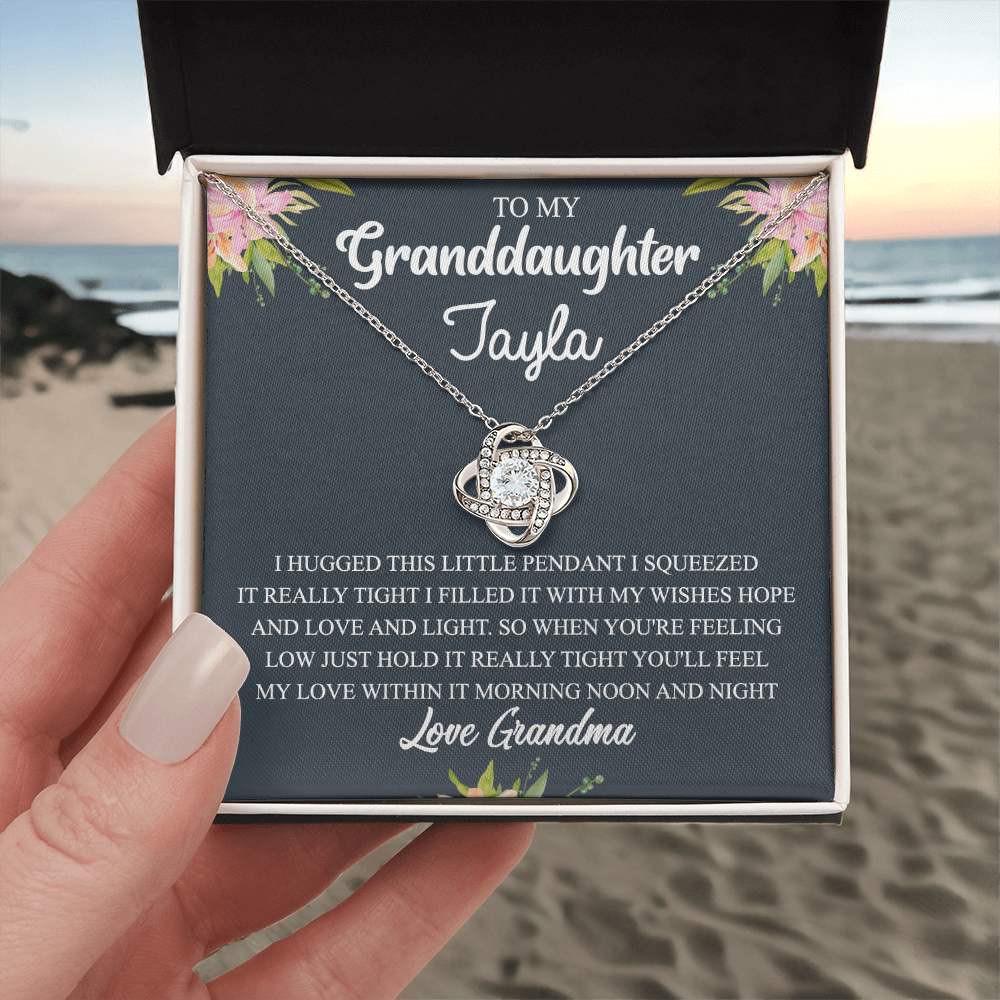 Personalized Gift Necklace For Granddaughter - To My Granddaughter Love Knot Necklace Gift From Grandma To Granddaughter On Birthday Gift Graduation Gift, Christmas Necklace This Little Pendant