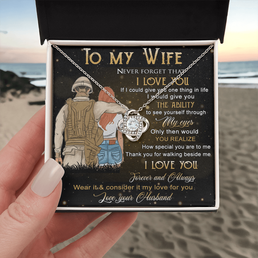Soldier Necklace Husband To Wife - To My Wife Necklace Gift From Husband On Anniversary, Army Gift Necklace, Military Gift For Wife, Never Forget Necklace Gift For Wife, Jewelry Gift For Women