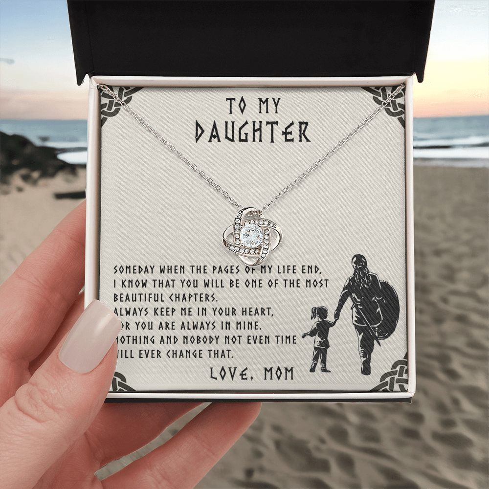Mother Daughter Gift Necklace, Mother To Daughter Gifts From Mom, Necklace For Her, Viking To My Daughter Necklace From Mom On Graduation Gift, Birthday Christmas For Badass Daughter Beautiful Girl