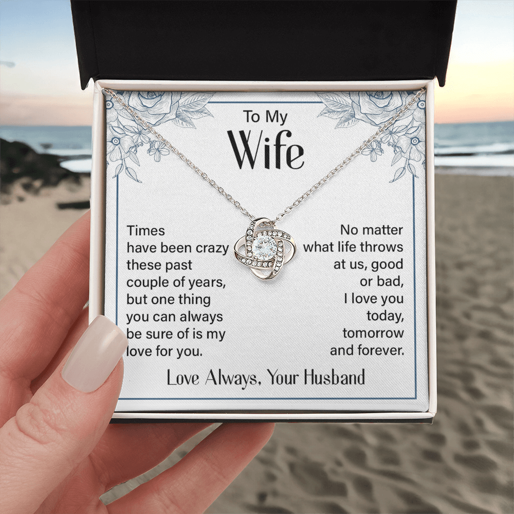 Love Always Your Husband Necklace, To My Wife Necklace From Husband, Future Wife Love Knot Necklace, Jewelry Gift For Women, Badass Wife My Love For You Gift Necklace Soulmate Gift Love Knot Pendant