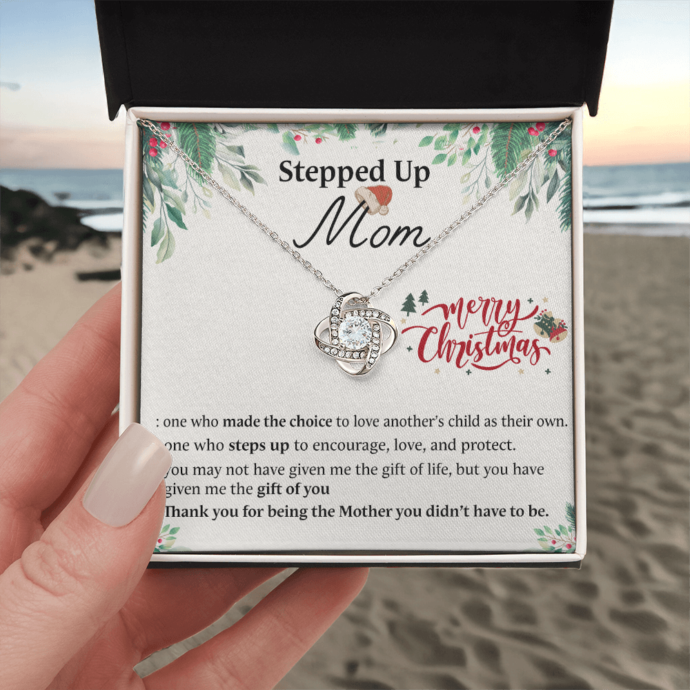 Inspirational StepMom Gifts Necklace Stepped Up Mom Necklace Gift On Christmas Birthday Bonus Mom Gift Necklace To My Stepped Up Mom Necklace From Daughter Son Merry Christmas Necklace Gift For Mom