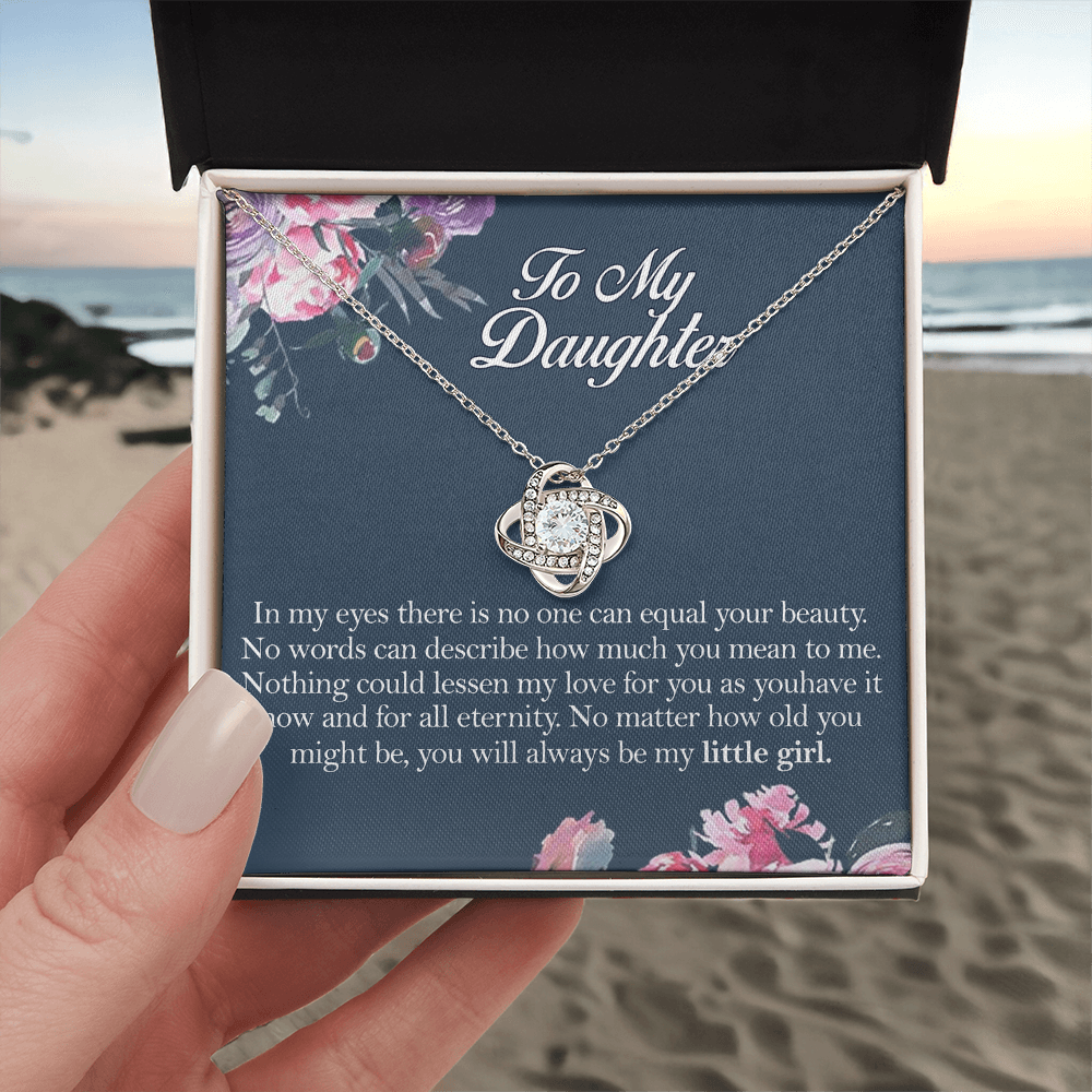 To My Daughter Love Knot Necklace From Mom, Mother And Daughter Pendant Gifts Necklace, To Daughter Pendant Gift From Mom, Little Girl Necklace Gift From Mother, Daughter Mom Jewelry Gift For Girls
