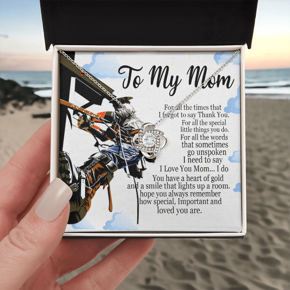 Lineman's Mom Love Knot Necklace Mother Jewelry Mothers Day Gift