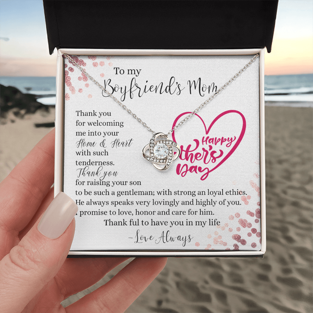 To My Boyfriend's Mom Necklace From Girlfriend, Gift Necklace To Boyfriends Mom, Necklace For Boyfriend's Mom On Mothers Day Birthday Gift Christmas Anniversary, Happy Mother's Day Jewelry For Women