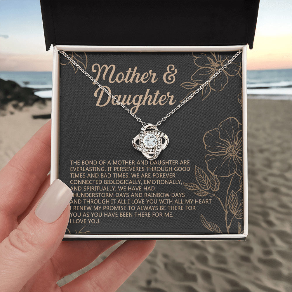 Mother And Daughter Necklace, To My Mother Love Kot Necklace From Daughter, Mothers day Necklace, Mother Daughter Gift Necklace, Jewelry Gift For Women, Mom, Daughter To Mother Love Knot Pendant