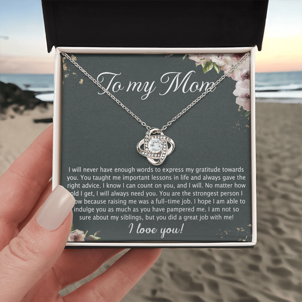 To My Mom Love Knot Necklace From Daughter, No Matter Necklace Gift For Mom, Daughter And Mother Love Knot Pendant Gift For Mom, Jewelry Gift For Women, Mom Gift Necklace, Daughter To Mom Pendant