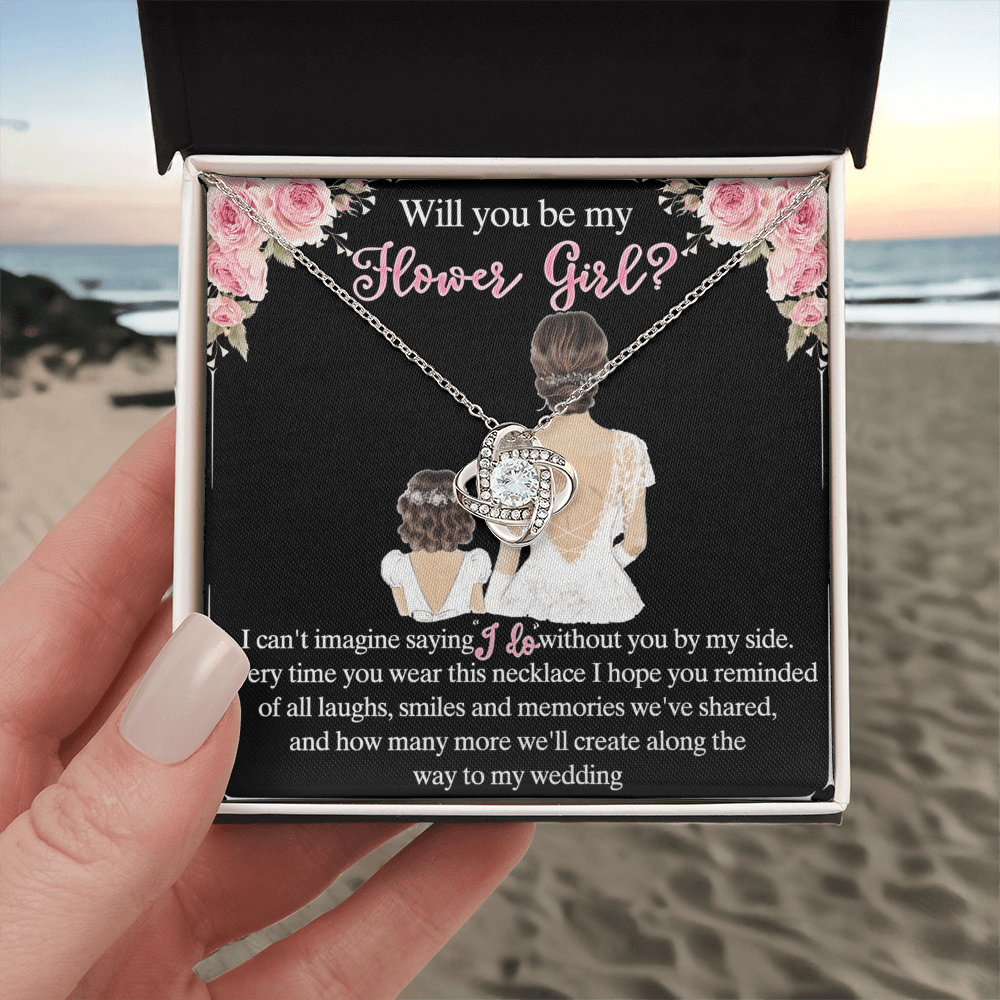 To My Daughter Love Knot Necklace From Mom And Daughter Pendant Gift For Daughter Will You Be My Hower Girl From Mother To Daughter Jewelry Gift For Girls, Daughter On Your Wedding Day Necklace Gift