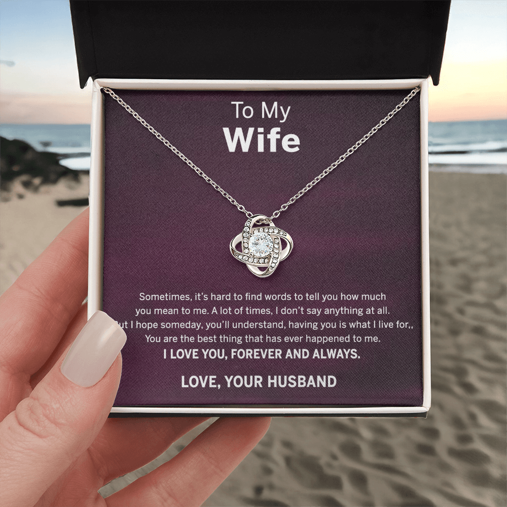 Forever And Always Necklace, To My Wife Necklace From Husband, Wife Love Knot Necklace, Jewelry Gift For Women, Badass Wife Gift Necklace, Future Wife Gift Necklace Soulmate Gift Love Knot Pendant