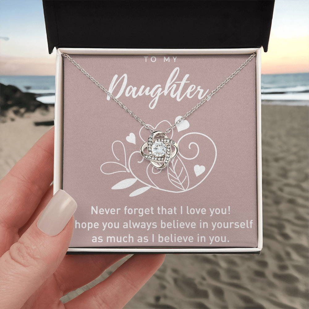 To My Daughter Gift Necklace From Dad, Never Forget That I Love You I Hope You Believe in Yourself Pendant, Daughter Pendant Necklaces, Father Daughter From Dad On Birthday, Christmas, Anniversary