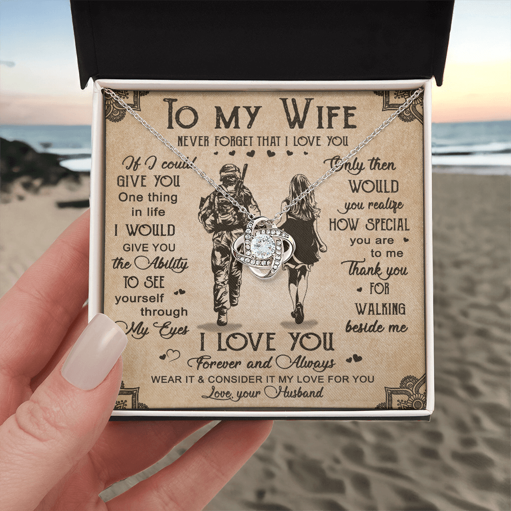 Soldier Necklace Husband To Wife - Forever And Always Necklace Gift For Wife, Jewelry Gift For Women, To My Wife Necklace Gift From Husband On Anniversary, Army Gift Necklace, Military Gift For Wife