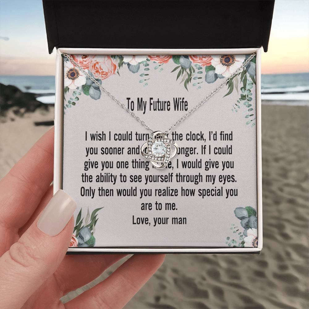Gift For Wife Necklace, To My Future Wife Necklace From Husband, Wife Love Knot Necklace, Jewelry Gift For Women, Badass Wife Gift Necklace, Future Wife Gift Necklace Soulmate Gift Love Knot Pendant