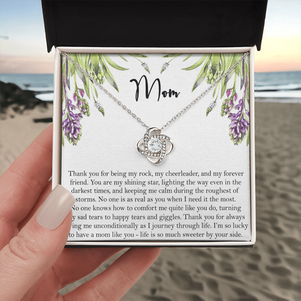 Thank You Mom Gift Necklace, To My Mom Love Knot Necklace Gift From Daughter And Mother Love Knot Pendant Gift For Mom, Bonus Mom Gift Necklace Thank You Pendant Gift For Mom, Jewelry Gift For Women