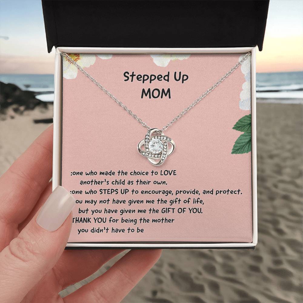 Stepped Mom Necklace, To My Steooed Up Mom Necklace Gift From Daugter, Stepped Up Mom Gift Necklace, Step Up Mommy Necklace To Daughter, Jewelry Gift For Mom On Birthday, Mother's Day Necklace Gift
