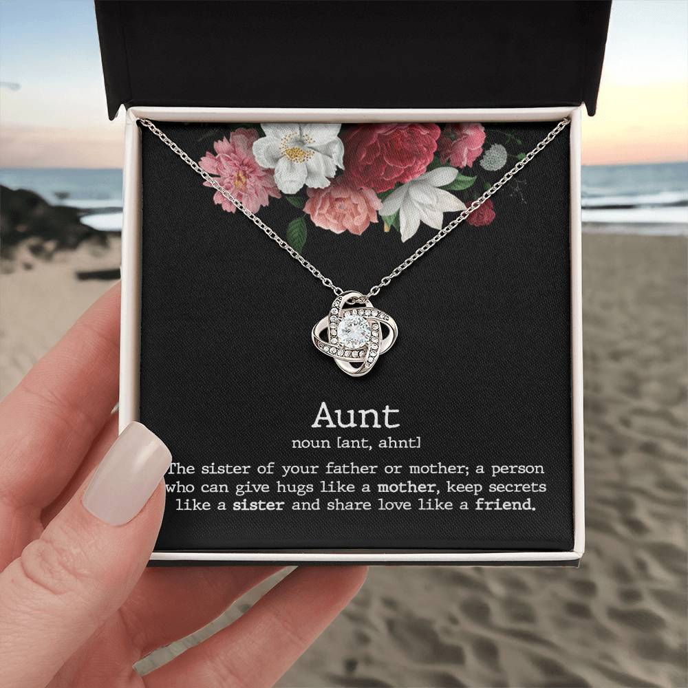 Aunt Love Knot Necklace Gift From Niece Aunt Gifts Necklace for Auntie Gifts Jewelry for Aunt Birthday Gifts Best Aunt Ever Aunt Necklace from Niece Aunt and Niece Necklace to My Aunt Jewelry Gifts