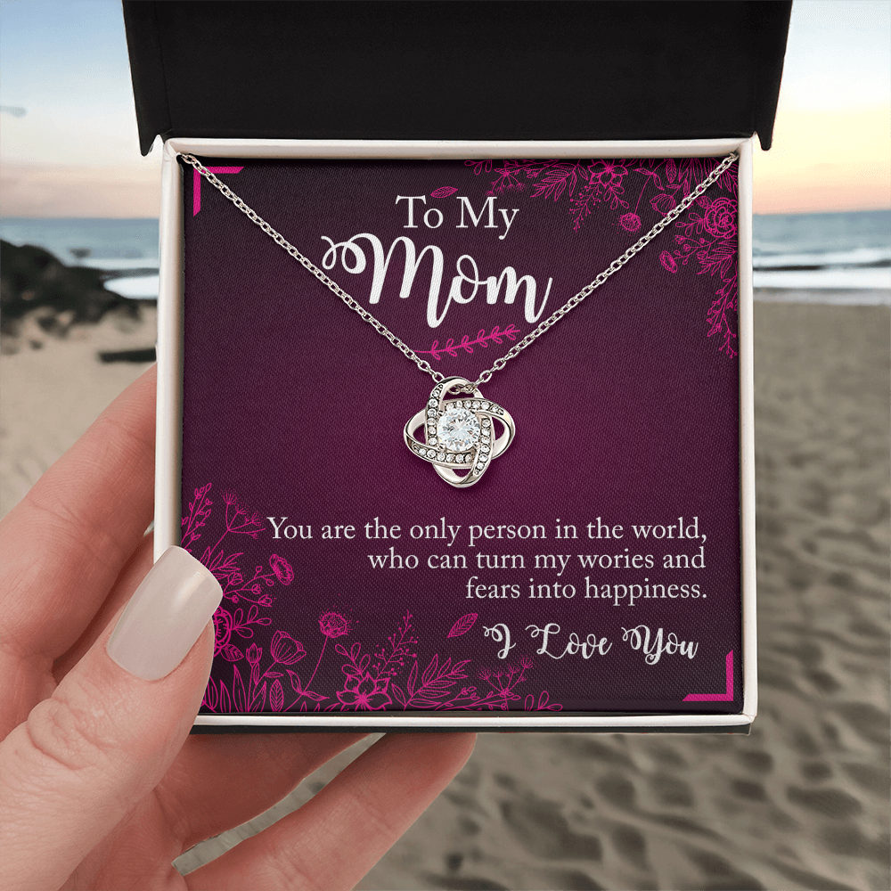 To My Mom Necklace From Daughter, You Are The Only Person Necklace Gift For Mom, Mother And Daughter Love Knot Necklace, Mom Gift Necklace On Birthday Gift, Anniversary Pendant Gift For Mom Jewelry