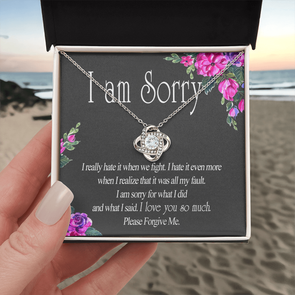 Wife Necklace From Husband I Am Sorry Love Knot Necklace Gift For Wife Husband To Wife Jewelry Gift For Women Wife Gift Necklace Soulmate Gift Necklace Sorry Gift Necklace I Am Sorry Gift Pendant