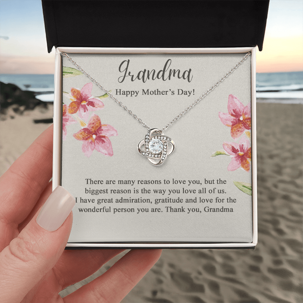 Grandma Gift Necklace - To My Grandma Love Knot Necklace from Granddaughter, Happy Mother's Day Necklace - Jewelry Gifts for Grandmother, Mimi, Gigi, Grammy on Mothers Day, Birthday, Christmas