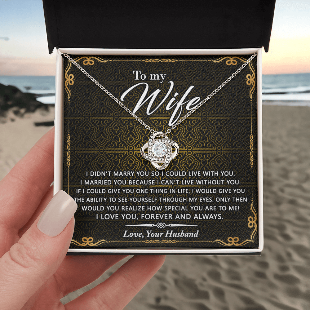 Wife Gift Necklace From Husband, Marry You Necklace, To My Wife Necklace, Wife Love Knot Necklace From Husband, Jewelry Gift For Women Badass Wife Gift Necklace Soulmate Necklace Gift From Men