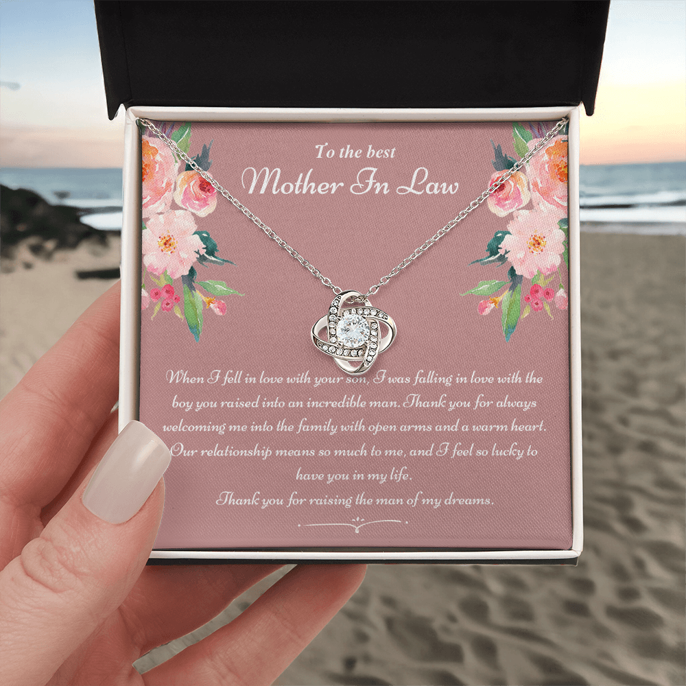 To The Best Mother In Law Gifts Love Knot Necklace, Mother's Day Necklace Gifts