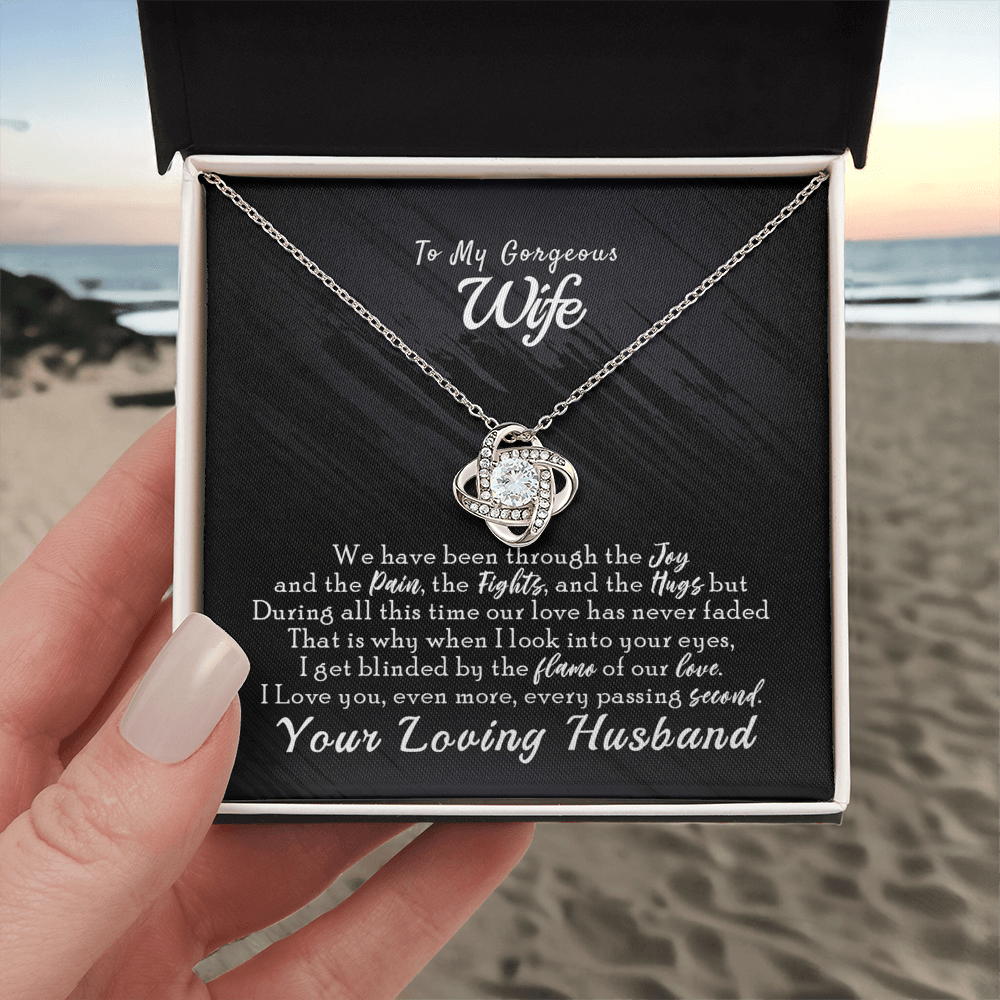 To My Gorgeous Wife Necklace From Husband, You Loving Husband Necklace Gift For Wife, Soulmate Gift Necklace, Husband And Wife Love Knot Necklace, Wife Gift Necklace, Future Wife Gift Pendant