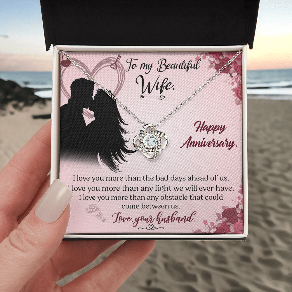 To My Beautiful Wife Necklace From Husband Valentines Day Necklace Gift For Wife Soulmate Gift Necklace Personalized Gift Jewelry For Women, Romantic Gift Necklace, Happy Anniversary Necklace