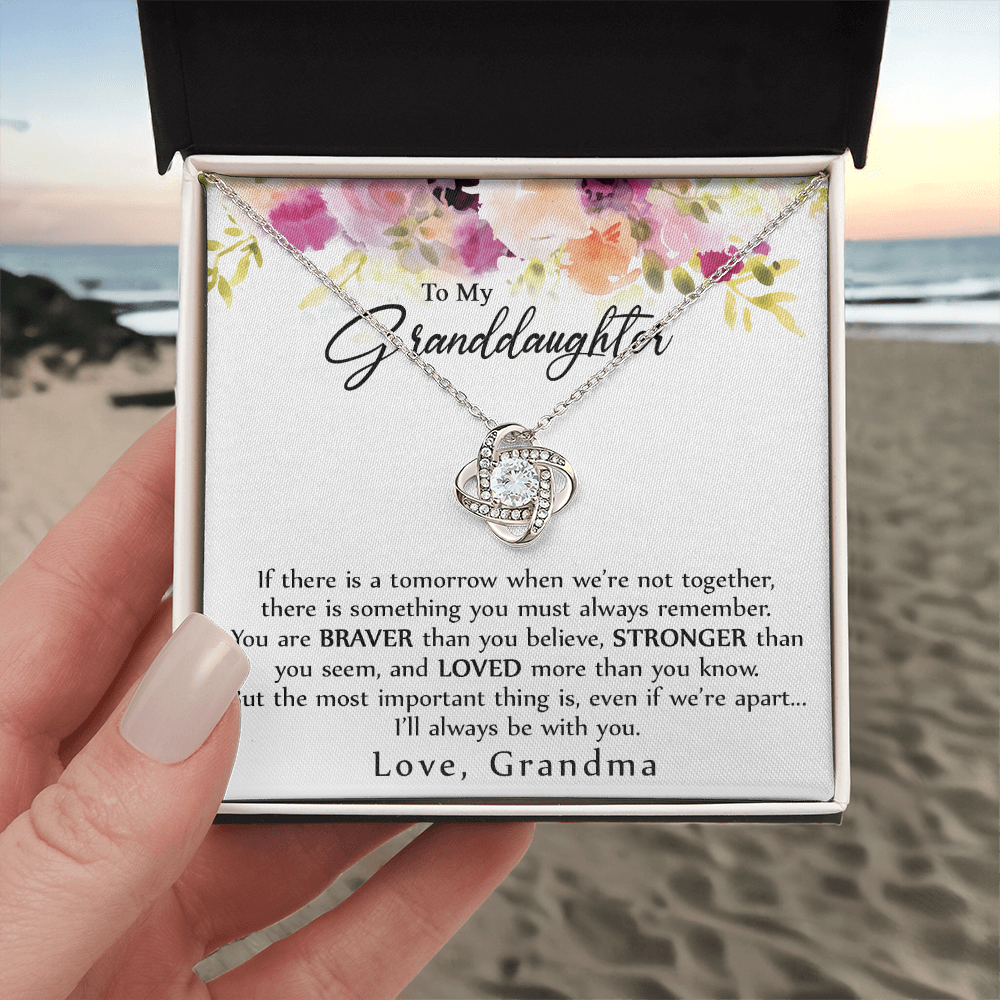 Granddaughter Gift Necklace - To My Granddaughter Necklace From Grandma Grandmother, Always Be With You Necklace For Granddaughter, My Granddaughter Love Knot Necklace Gift On Birthday, Christmas