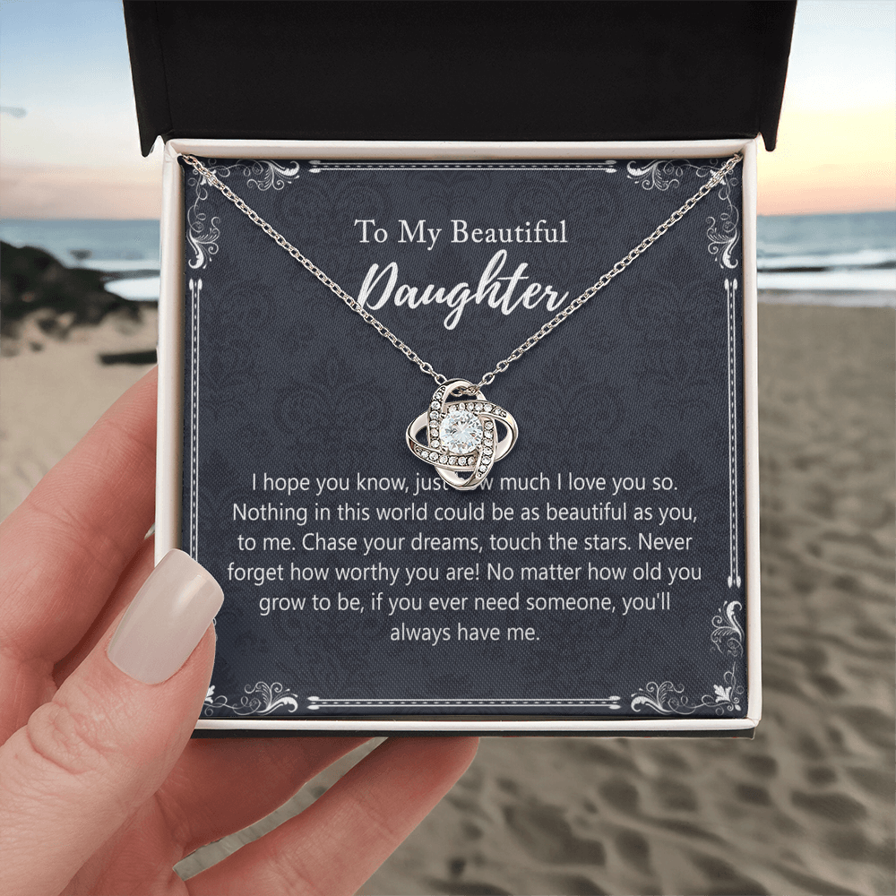 To My Beautiful Daughter Gift Necklaces Pendants, Father and Daughter Necklace Gift Luxury Necklace On Birthday, Anniversary Graduation Includes Gift Box Jewelry Gift For Girls Little Girl Necklace