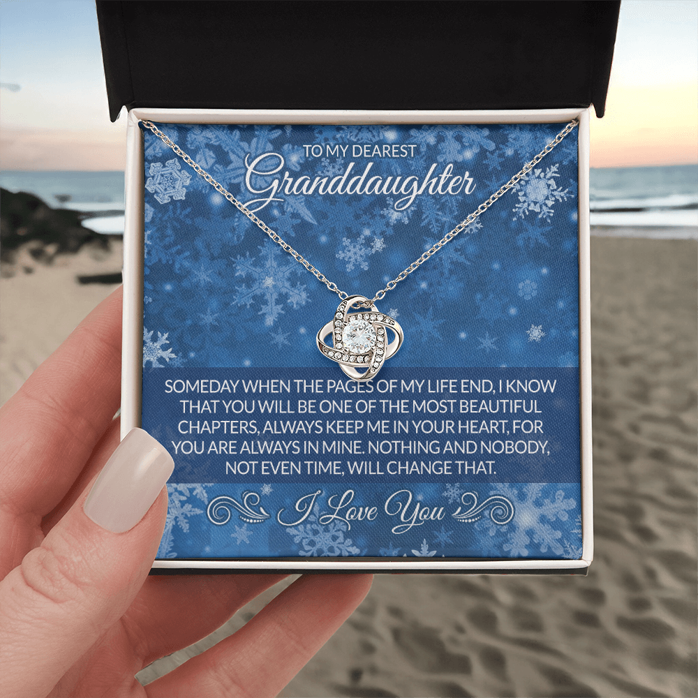 Granddaughter Love Knot Necklace - To My Dearest Granddaughter Necklace From Grandma Grandmother, I Love You Necklace Christmas For Granddaughter, Gift Necklace For Granddaughter Christmas Necklace